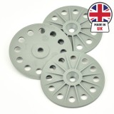 Reinforced 60mm washers for fixing Rigid Wood Fibre Insulation Boards - Grey