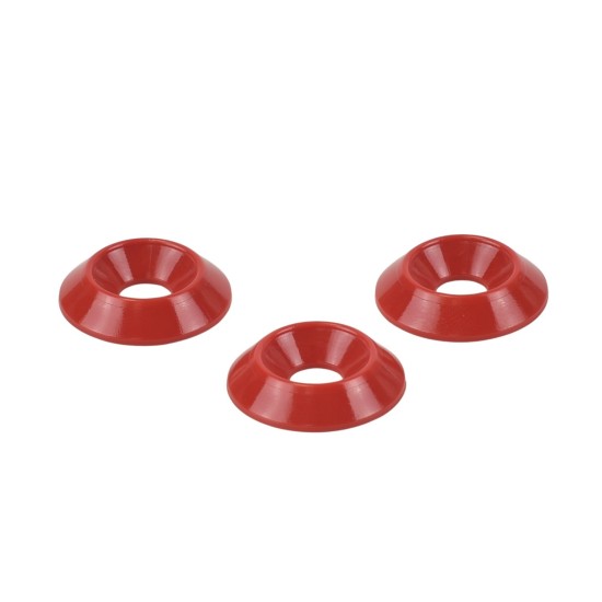 6mm (M6) Countersunk Washer - Small 20mm diameter, Red