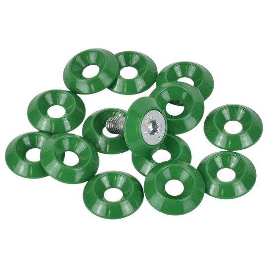 6mm (M6) Countersunk Washer - Small 20mm diameter, Green