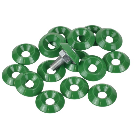 6mm (M6) Countersunk Washer - Small 20mm diameter, Green