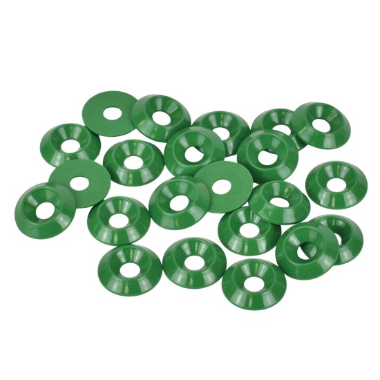 6mm (M6) Countersunk Washer - Small 20mm diameter, Green