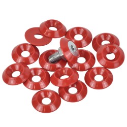 6mm (M6) Countersunk Washer - Small 20mm diameter, Red