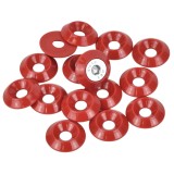 6mm (M6) Countersunk Washer - Small 20mm diameter, Red