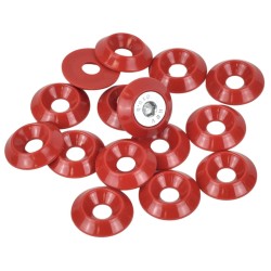 6mm (M6) Countersunk Washer - Small 20mm diameter, Red