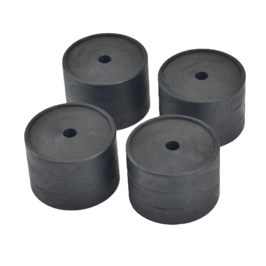 80mm Anti-vibration Solid Rubber Base, 20mm Deep, Stackable - 1PC
