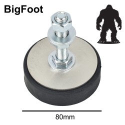80mm (Bigfoot 600KG) Anti-vibration TPV Rubber Machine Levelling Feet - 12mm (M12) Stud - 1PC
