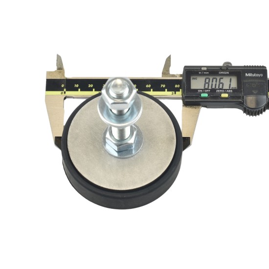 80mm (Bigfoot 600KG) Anti-vibration TPV Rubber Machine Levelling Feet - 12mm (M12) Stud - 1PC