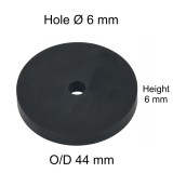 Rubber Washer, Hole M6 (6mm), O/D 44mm, Height 6mm Rubber Washer, Hole M6 (6mm), O/D 44mm, Height 6mm