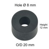Rubber Washer, Hole M8 (8mm), O/D 20mm, Height 12mm Rubber Washer, Hole M8 (8mm), O/D 20mm, Height 12mm
