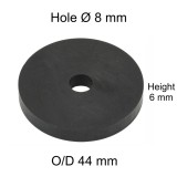Rubber Washer, Hole M8 (8mm), O/D 44mm, Height 6mm Rubber Washer, Hole M8 (8mm), O/D 44mm, Height 6mm