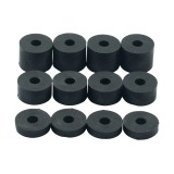 6mm (M6) Med Soft Rubber Spacers (20mm diameter) Shore A 55 - Black