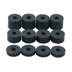 6mm (M6) Med Soft Rubber Spacers (20mm diameter) Shore A 55 - Black