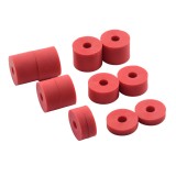 6mm (M6) SUPER SOFT Rubber Spacers (20mm diameter) Shore A 38 - Red