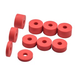 8mm (M8) SUPER SOFT Rubber Spacers (26mm diameter) Shore A 38 – Red