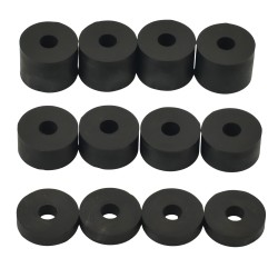 6mm (M6) Medium Rubber Spacers (20mm diameter) Shore A 69 - Black