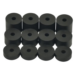 4mm (M4) MEDIUM Rubber Spacers (16mm diameter) Shore A 69 - Black