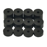 4mm (M4) MEDIUM SOFT Rubber Spacers (16mm diameter) Shore A 55 - Black