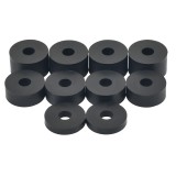 8mm (M8) MEDIUM HARD Rubber Spacers (26mm diameter) Shore A 85 - Black