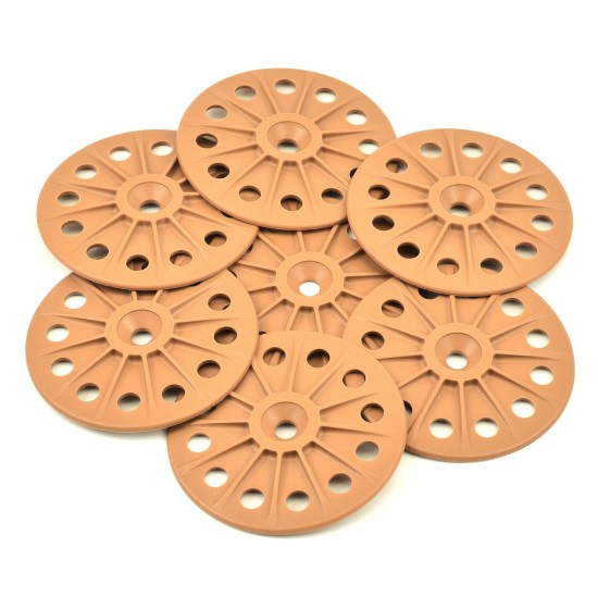 Reinforced 60mm washers for fixing Rigid Wood Fibre Insulation Boards - Brown