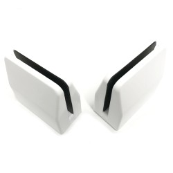Desk partition screen clamps for glass or acrylic sheet, 4mm to 6mm - white, 2pcs