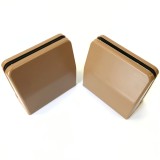 Desk partition screen clamps for glass or acrylic sheet, 4mm to 6mm - Light Brown, 2pcs