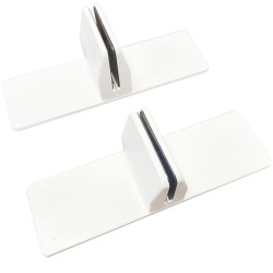 Free Standing Screen clamps for glass or acrylic sheet, 4mm to 6mm - white, 2pcs