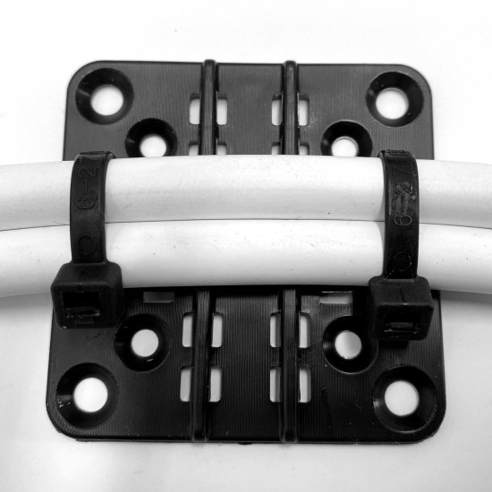 Multi use multi cable tie base, screw mounted/fixed - large 61mm x 61mm