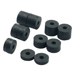 6mm (M6) Med Soft Rubber Spacers (20mm diameter) Shore A 55 - Black