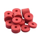 6mm (M6) SUPER SOFT Rubber Spacers (20mm diameter) Shore A 38 - Red