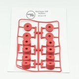 6mm (M6) SUPER SOFT Rubber Spacers (20mm diameter) Shore A 38 - Red