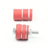 6mm (M6) SUPER SOFT Rubber Spacers (20mm diameter) Shore A 38 - Red