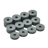 6mm (M6) SOFT Rubber Spacers (20mm diameter) Shore A 45 - Grey