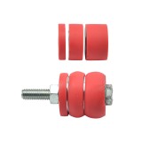 8mm (M8) SUPER SOFT Rubber Spacers (26mm diameter) Shore A 38 – Red