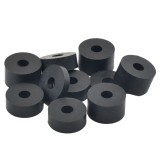 8mm (M8) MEDIUM SOFT Rubber Spacers (26mm diameter) - Shore A 55 - Black