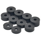 8mm (M8) MEDIUM SOFT Rubber Spacers (26mm diameter) - Shore A 55 - Black