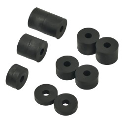 6mm (M6) Medium Rubber Spacers (20mm diameter) Shore A 69 - Black