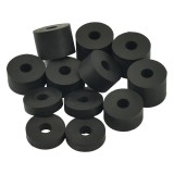 6mm (M6) Medium Rubber Spacers (20mm diameter) Shore A 69 - Black