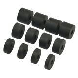 6mm (M6) Medium Rubber Spacers (20mm diameter) Shore A 69 - Black