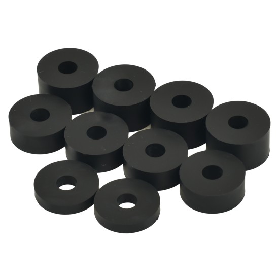 8mm (M8) MEDIUM Rubber Spacers (26mm diameter) - Shore A 69 - Black