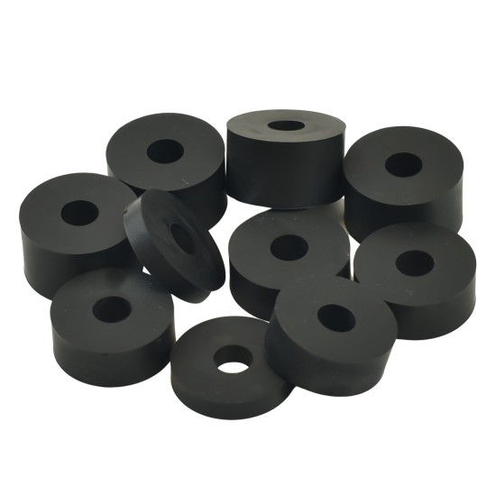 8mm (M8) MEDIUM Rubber Spacers (26mm diameter) - Shore A 69 - Black