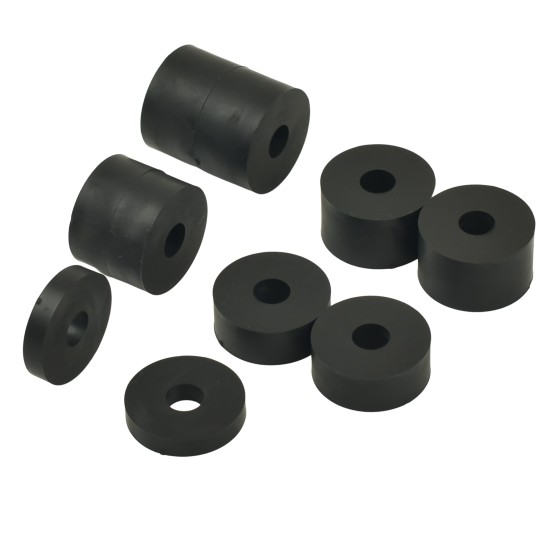 8mm (M8) MEDIUM Rubber Spacers (26mm diameter) - Shore A 69 - Black