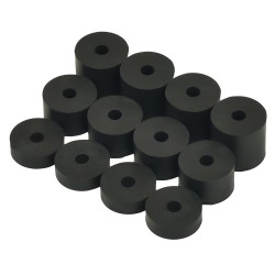 4mm (M4) MEDIUM Rubber Spacers (16mm diameter) Shore A 69 - Black