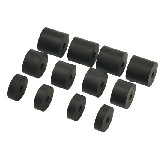 4mm (M4) MEDIUM Rubber Spacers (16mm diameter) Shore A 69 - Black