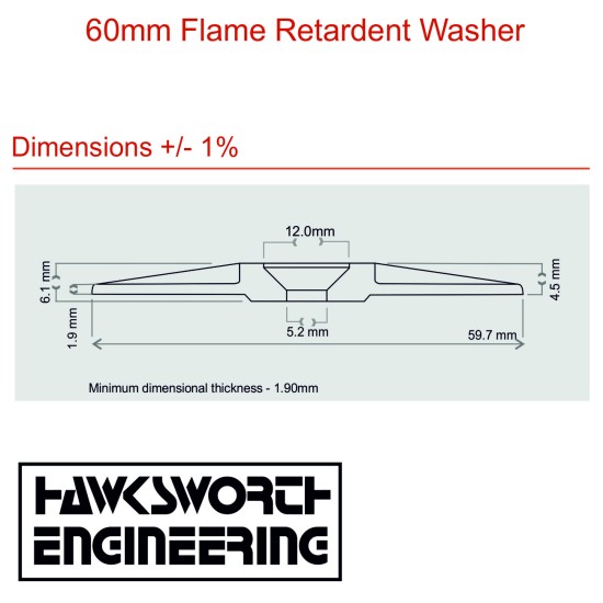 Flame Retardent 60mm Plastic Washers for Fixing Insulation or Sound Proofing