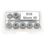 10mm (M10) SOFT Rubber Spacers/Standoff Washers (32mm diameter) Shore A 45 – Grey