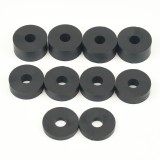 10mm (M10) MEDIUM SOFT Rubber Spacers/Standoff Washers (32mm diameter) Shore A 55 – Black