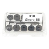 10mm (M10) MEDIUM SOFT Rubber Spacers/Standoff Washers (32mm diameter) Shore A 55 – Black