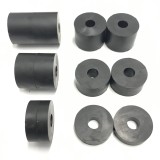 6mm (M6) Med Hard Rubber Spacers (20mm diameter) Shore A 85 - Black