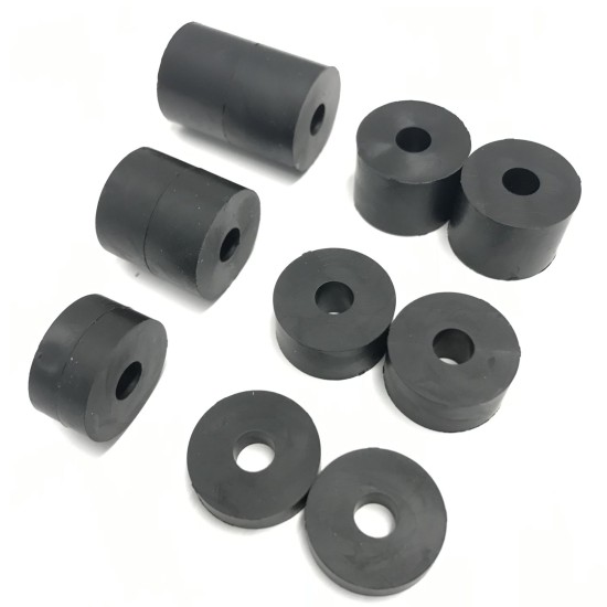 6mm (M6) Med Hard Rubber Spacers (20mm diameter) Shore A 85 - Black