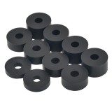 8mm (M8) MEDIUM HARD Rubber Spacers (26mm diameter) Shore A 85 - Black